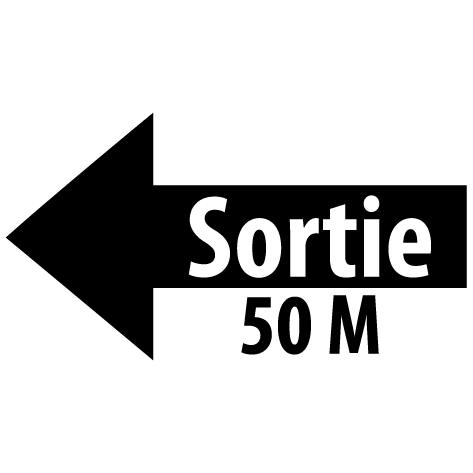 Sticker flèche sortie gauche 50M : SF17